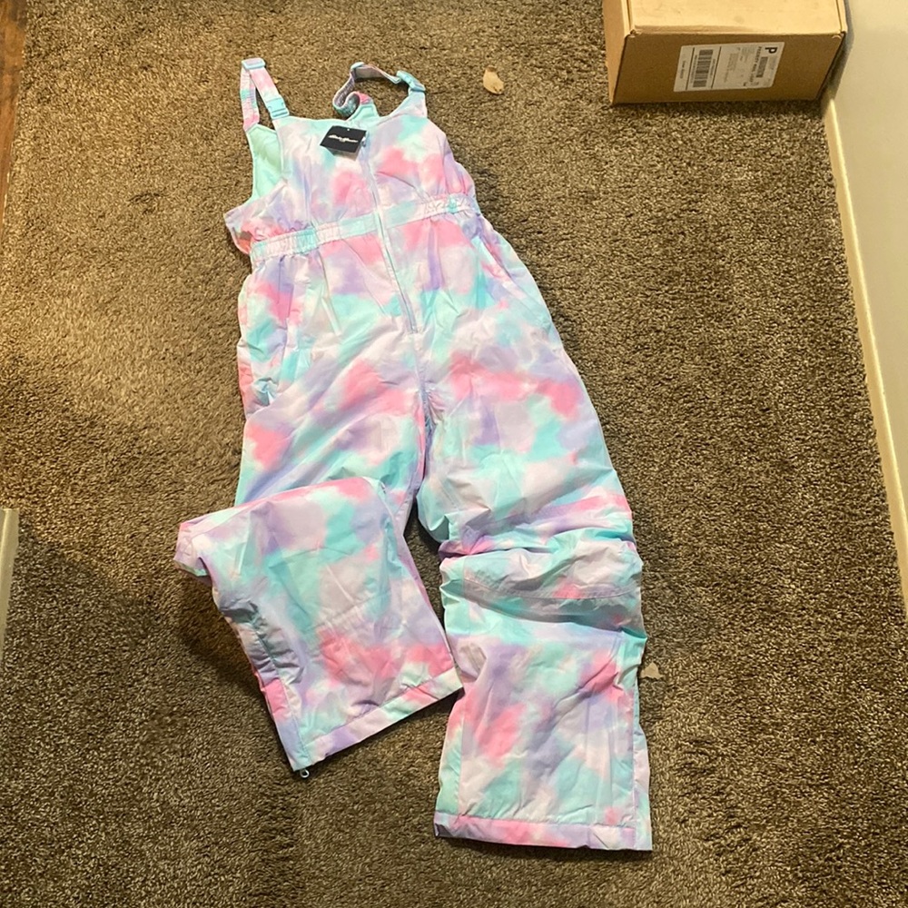 eddie bauer rainbow tye dye snow pants size kids XL